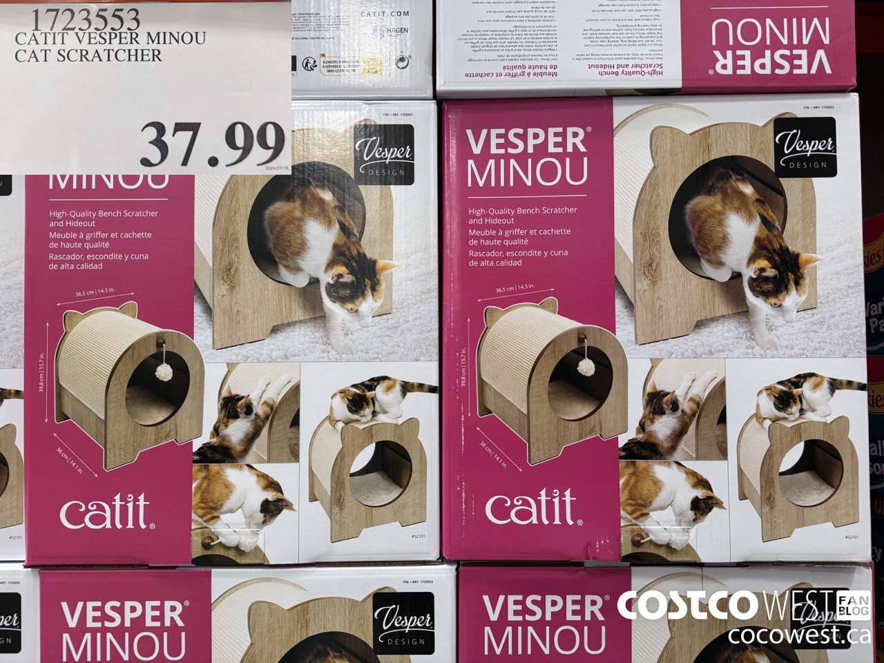 1723553 CATIT VESPER MINOU CAT SCRATCHER $37.99