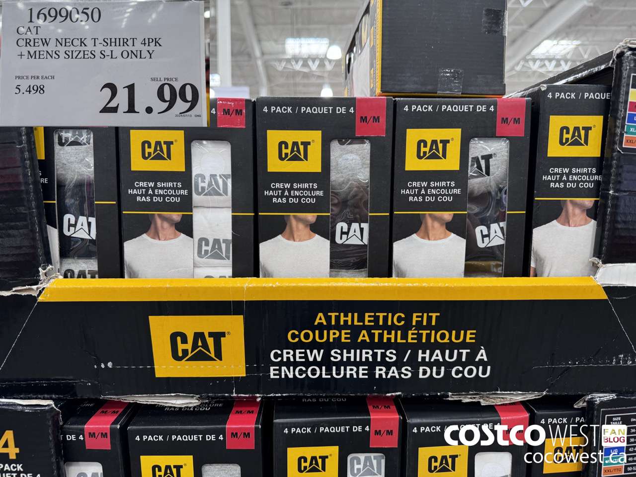 1699050 CAT CREW NECK T-SHIRT 4PK MENS SIZES S-L ONLY $21.99