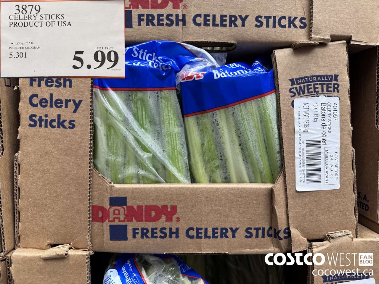 3879 CELERY STICKS PRODUCT OF USA $5.99