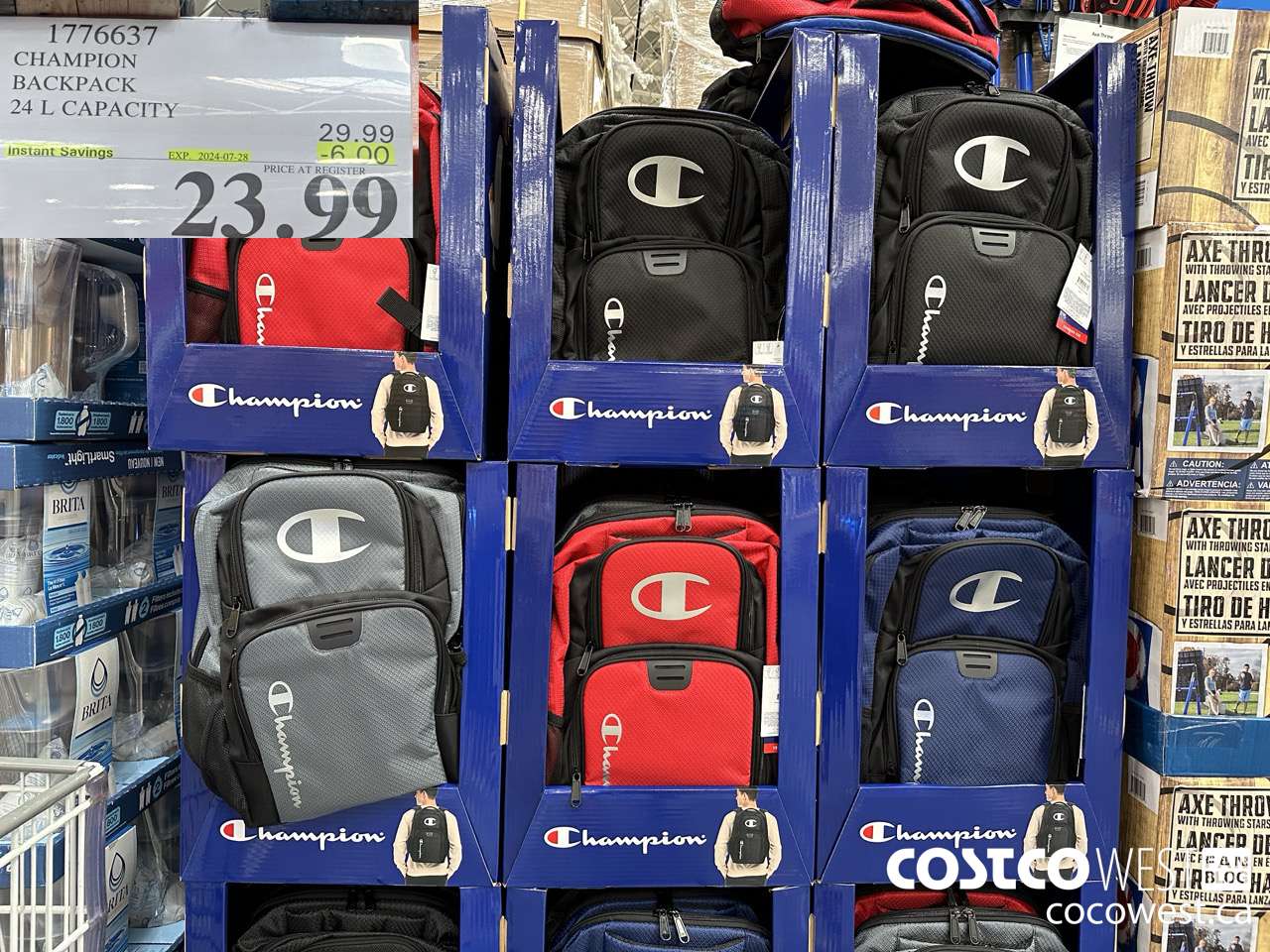 1776637 CHAMPION BACKPACK 24 L CAPACITY ($6.00 INSTANT SAVINGS EXPIRES ON 2024-07-28) $23.99