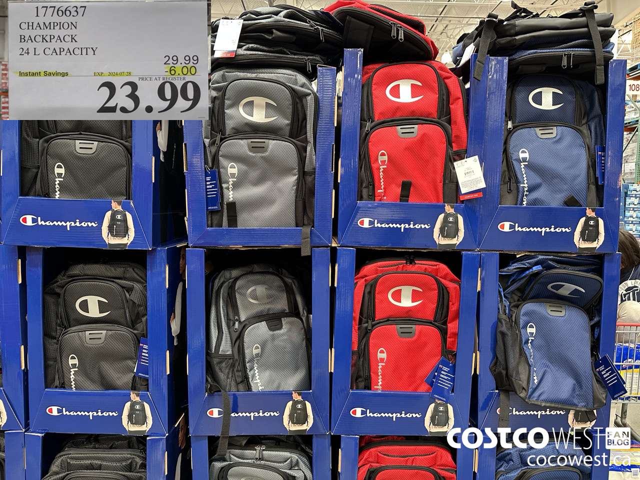 1776637 CHAMPION BACKPACK 24 L CAPACITY ($6.00 INSTANT SAVINGS EXPIRES ON 2024-07-28) $23.99