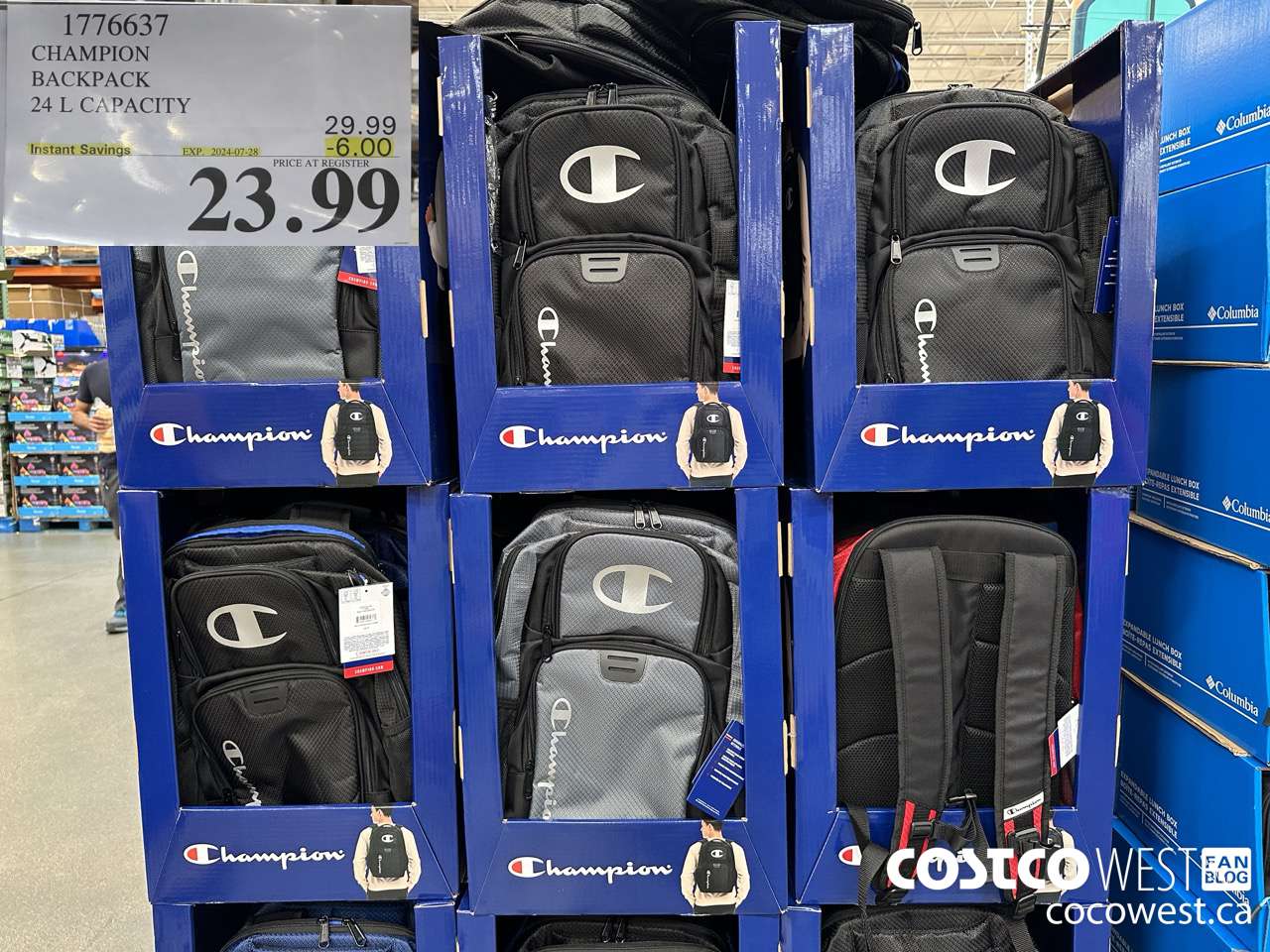 1776637 CHAMPION BACKPACK 24 L CAPACITY ($6.00 INSTANT SAVINGS EXPIRES ON 2024-07-28) $23.99