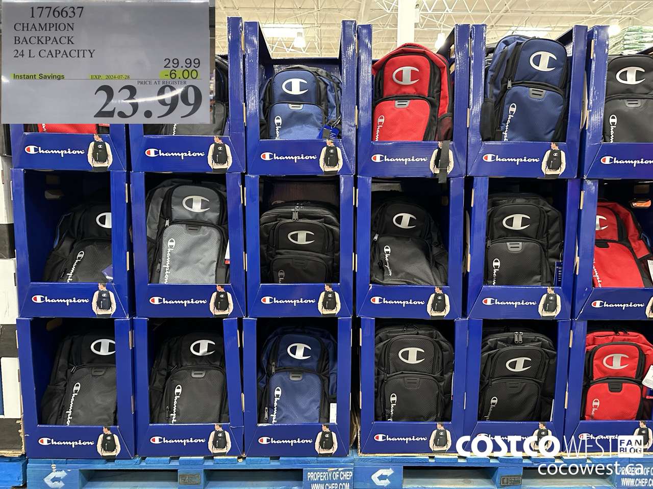 1776637 CHAMPION BACKPACK 24 L CAPACITY ($6.00 INSTANT SAVINGS EXPIRES ON 2024-07-28) $23.99