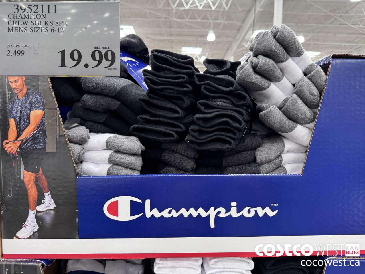 3952111 CHAMPION CREW SOCKS 8PK MENS SIZES 6-12 $19.99