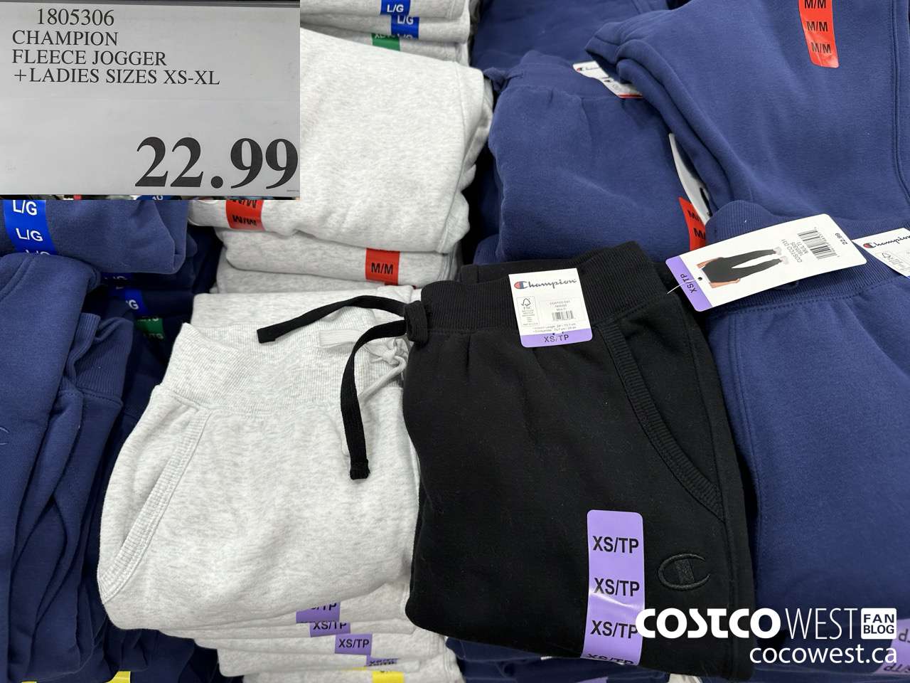 1805306 CHAMPION FLEECE JOGGER LADIES SIZES XS-XL $22.99