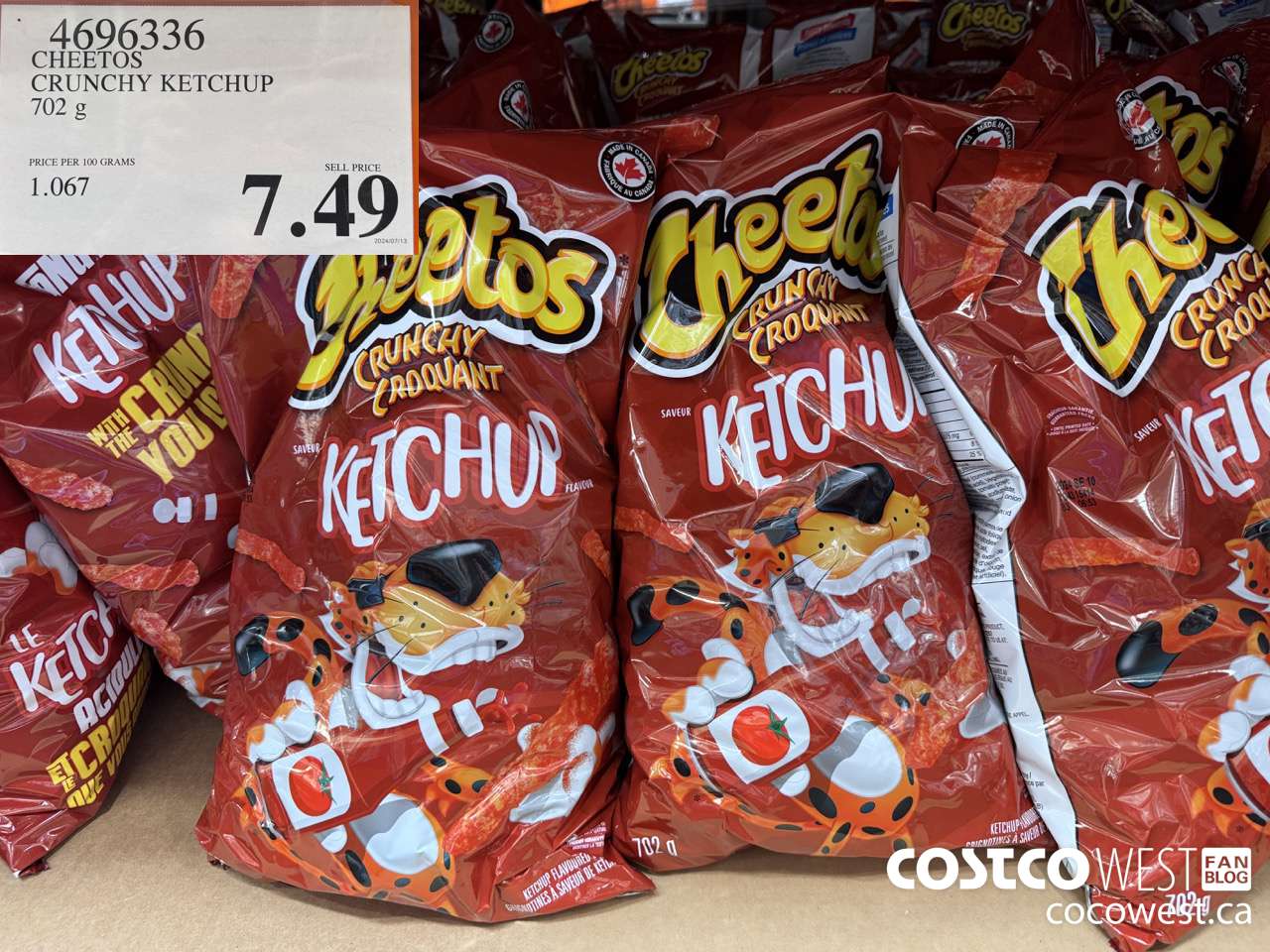 4696336 CHEETOS CRUNCHY KETCHUP 702G $7.49