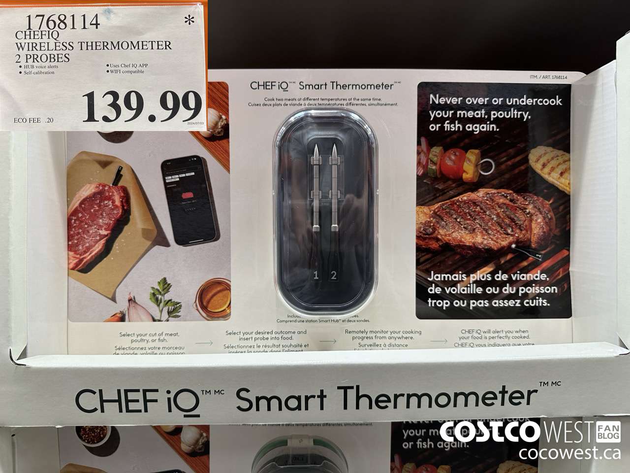 1768114 CHEFIQ WIRELESS THERMOMETER 2 PROBES $139.99