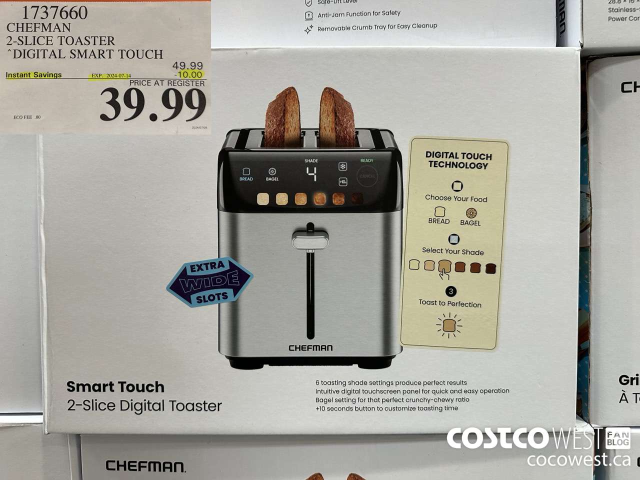 1737660 CHEFMAN 2-SLICE TOASTER DIGITAL SMART TOUCH ($10.00 INSTANT SAVINGS EXPIRES ON 2024-07-14) $39.99