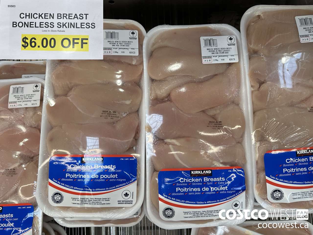 55503 CHICKEN BREASTS BONELESS SKINLESS ($6.00 INSTANT SAVINGS)