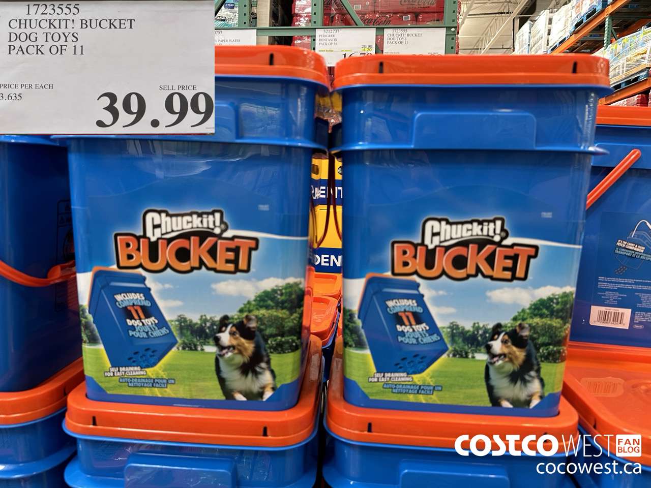 1723555 CHUCK-IT BUCKET DOG TOYS PACK OF 11 $39.99