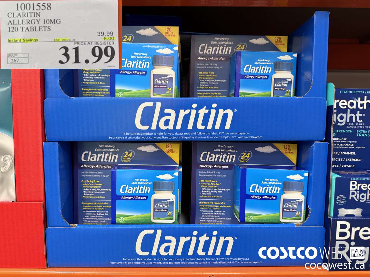 1001558 CLARITIN ALLERGY 10MG 120 TABLETS ($8.00 INSTANT SAVINGS EXPIRES ON 2024-07-21) $31.99