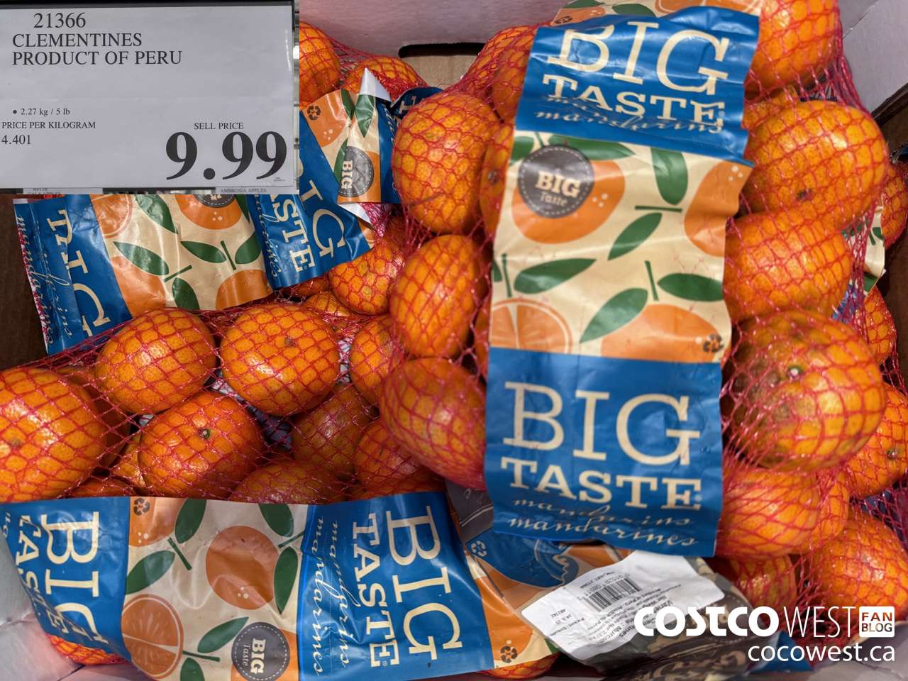 21366 CLEMENTINES PRODUCT OF PERU $9.99