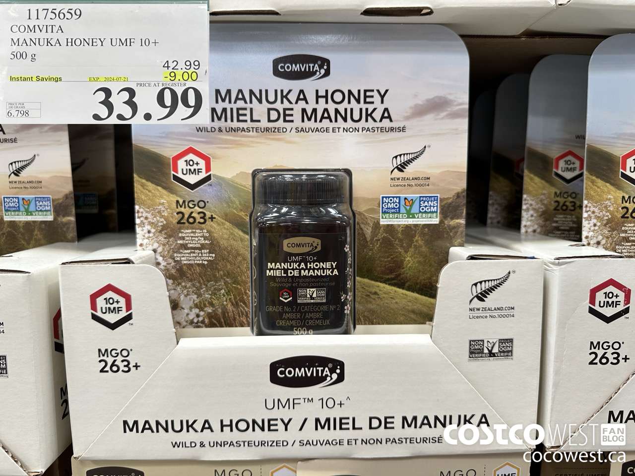 1175659 COMVITA MANUKA HONEY UMF 10+ 500 G ($9.00 INSTANT SAVINGS EXPIRES ON 2024-07-21) $33.99