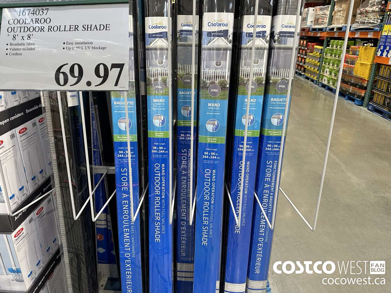 1674037 COOLAROO OUTDOOR ROLLER SHADE 8' X 8' $69.97