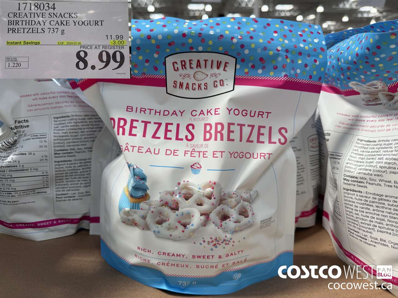1718034 CREATIVE SNACKS BIRTHDAY CAKE YOGURT PRETZELS 737G ($3.00 INSTANT SAVINGS EXPIRES ON 2024-07-08) $8.99