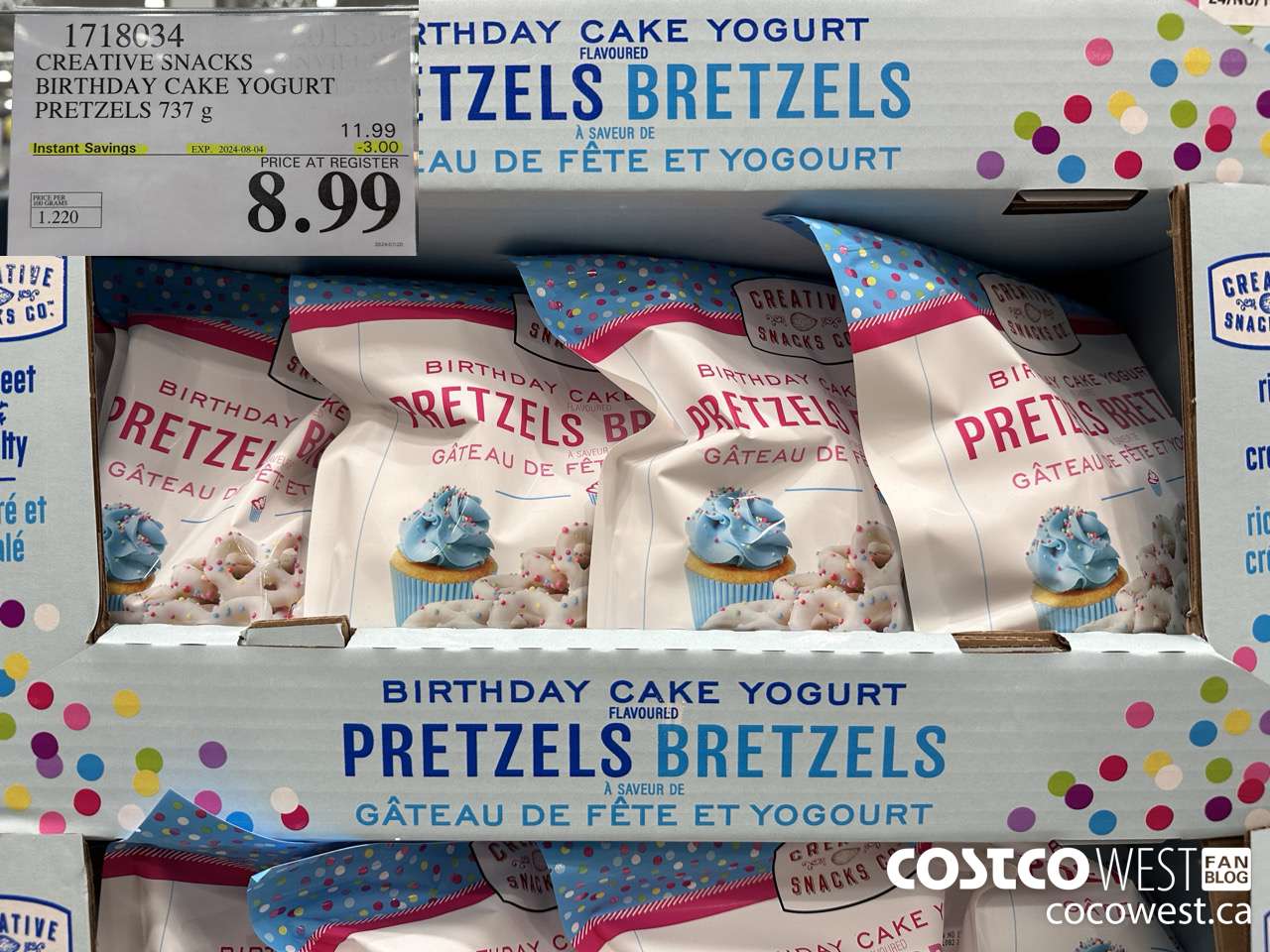 1718034 CREATIVE SNACKS BIRTHDAY CAKE YOGURT PRETZELS 737G ($3.00 INSTANT SAVINGS EXPIRES ON 2024-08-04) $8.99