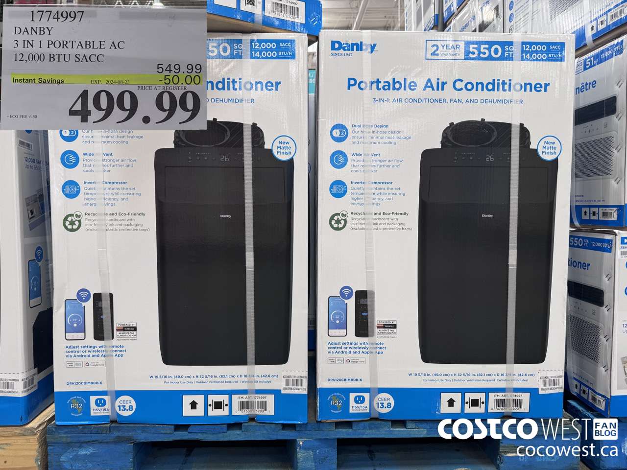 1774997 DANBY 3 IN 1 PORTABLE AC 12,000 BTU SACC ($50.00 INSTANT SAVINGS EXPIRES ON 2024-08-23) $499.99