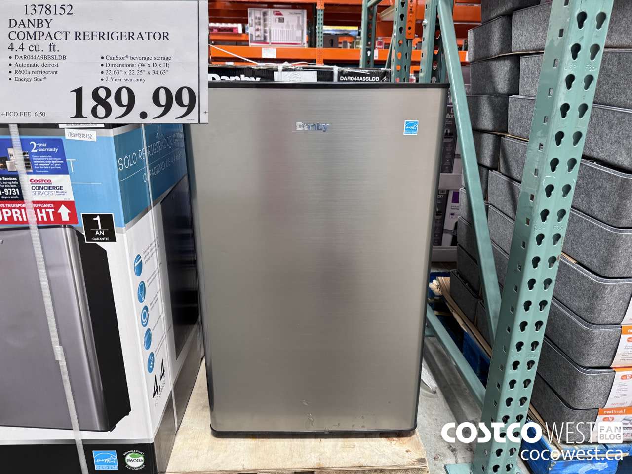 1378152 DANBY COMPACT REFRIGERATOR 4.4 cu. ft. $189.99