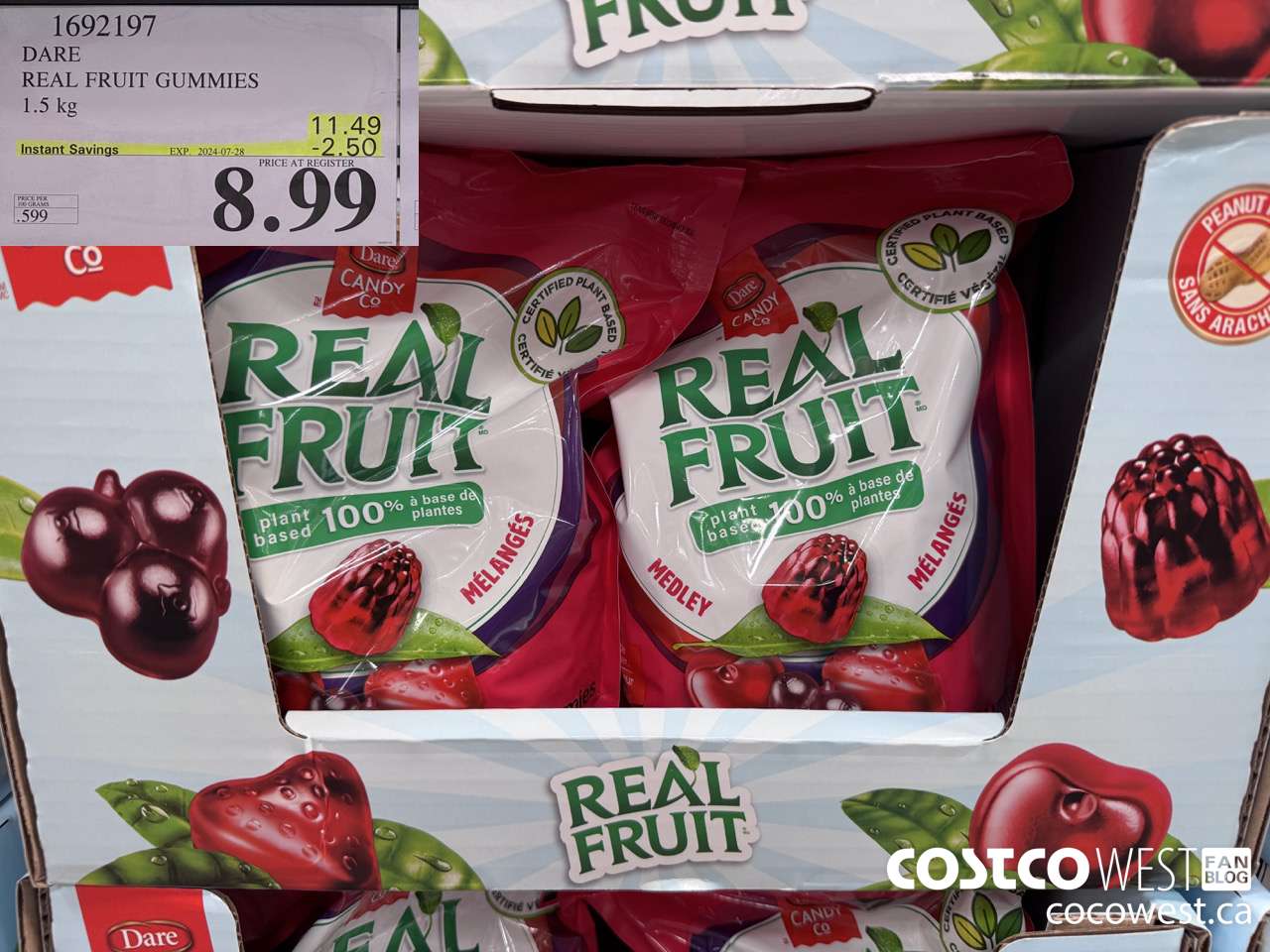 1692197 DARE REAL FRUIT GUMMIES 1.5 KG ($2.50 INSTANT SAVINGS EXPIRES ON 2024-07-28) $8.99