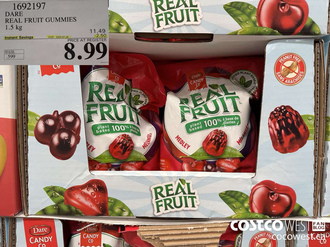 1692197 DARE REAL FRUIT GUMMIES 1.5 KG ($2.50 INSTANT SAVINGS EXPIRES ON 2024-07-28) $8.99