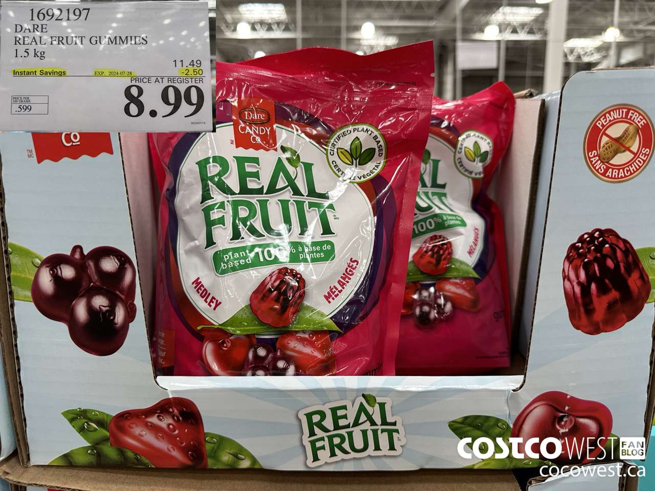1692197 DARE REAL FRUIT GUMMIES 1.5 KG ($2.50 INSTANT SAVINGS EXPIRES ON 2024-07-28) $8.99