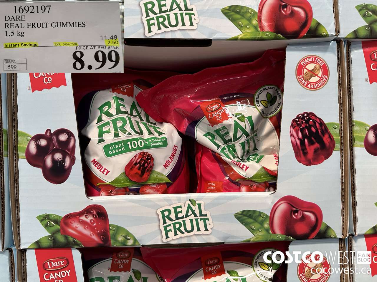 1692197 DARE REAL FRUIT GUMMIES 1.5 KG ($2.50 INSTANT SAVINGS EXPIRES ON 2024-07-28) $8.99