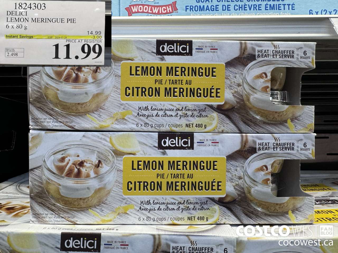 1824303 DELICI LEMON MERINGUE PIE 6 X 80G ($3.00 INSTANT SAVINGS EXPIRES ON 2024-07-28) $11.99