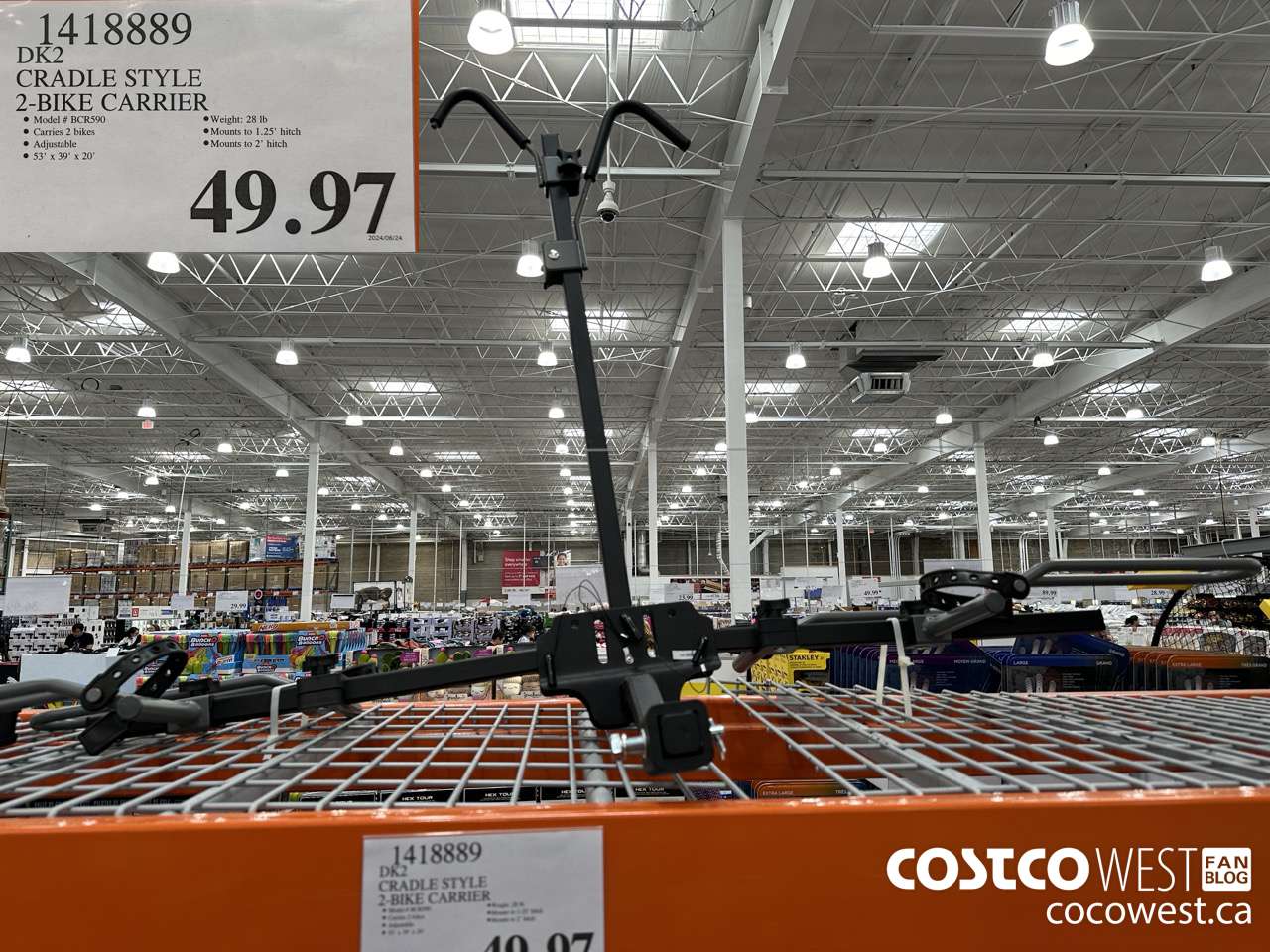 1418889 DK2 CRADLE STYLE 2-BIKE CARRIER $49.97