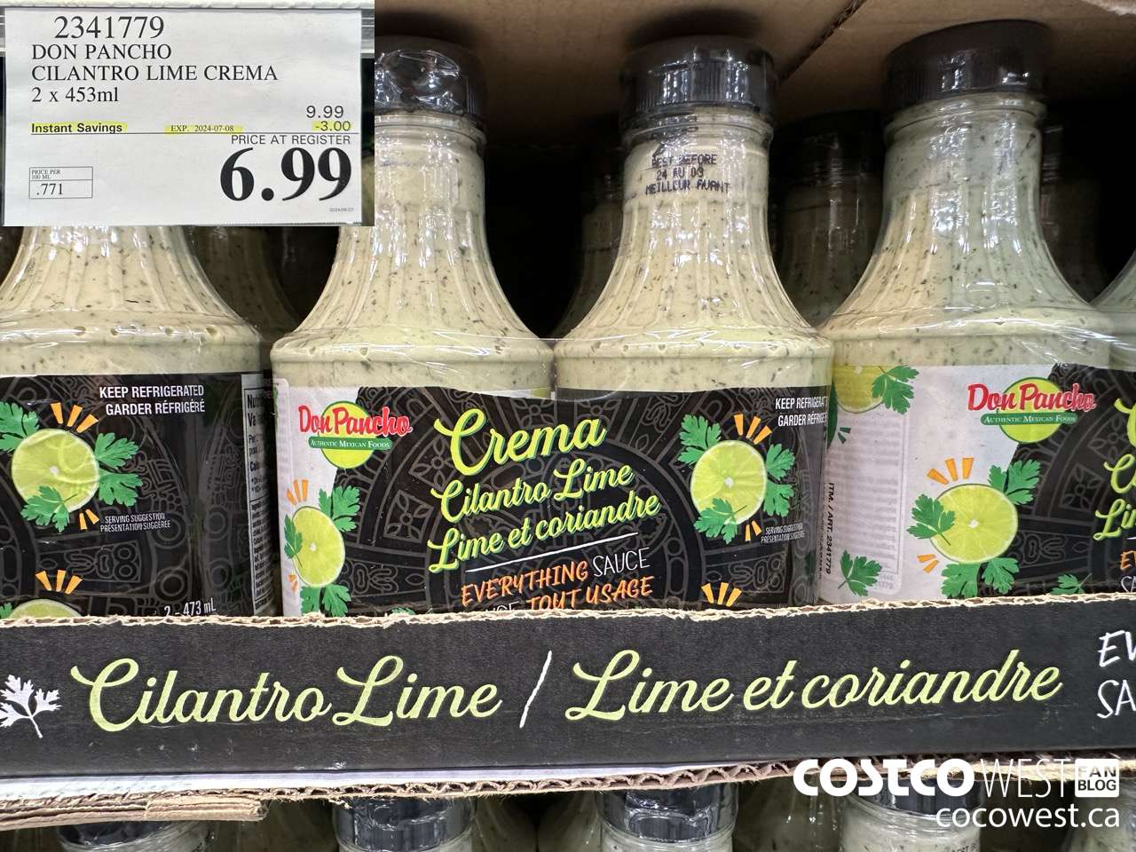 2341779 DON PANCHO CILANTRO LIME CREMA 2 X 453 ML ($3.00 INSTANT SAVINGS EXPIRES ON 2024-07-08) $6.99