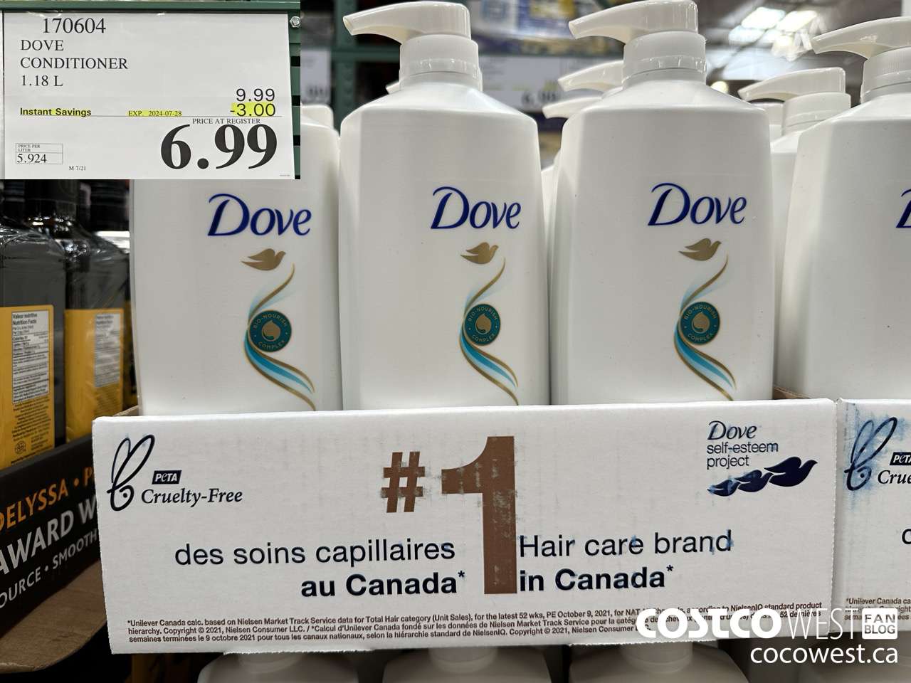 170604 DOVE CONDITIONER 1.18 L ($3.00 INSTANT SAVINGS EXPIRES ON 2024-07-28) $6.99