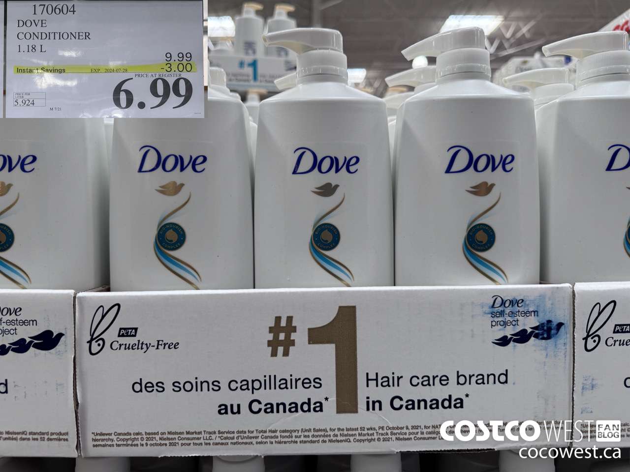 170604 DOVE CONDITIONER 1.18 L ($3.00 INSTANT SAVINGS EXPIRES ON 2024-07-28) $6.99