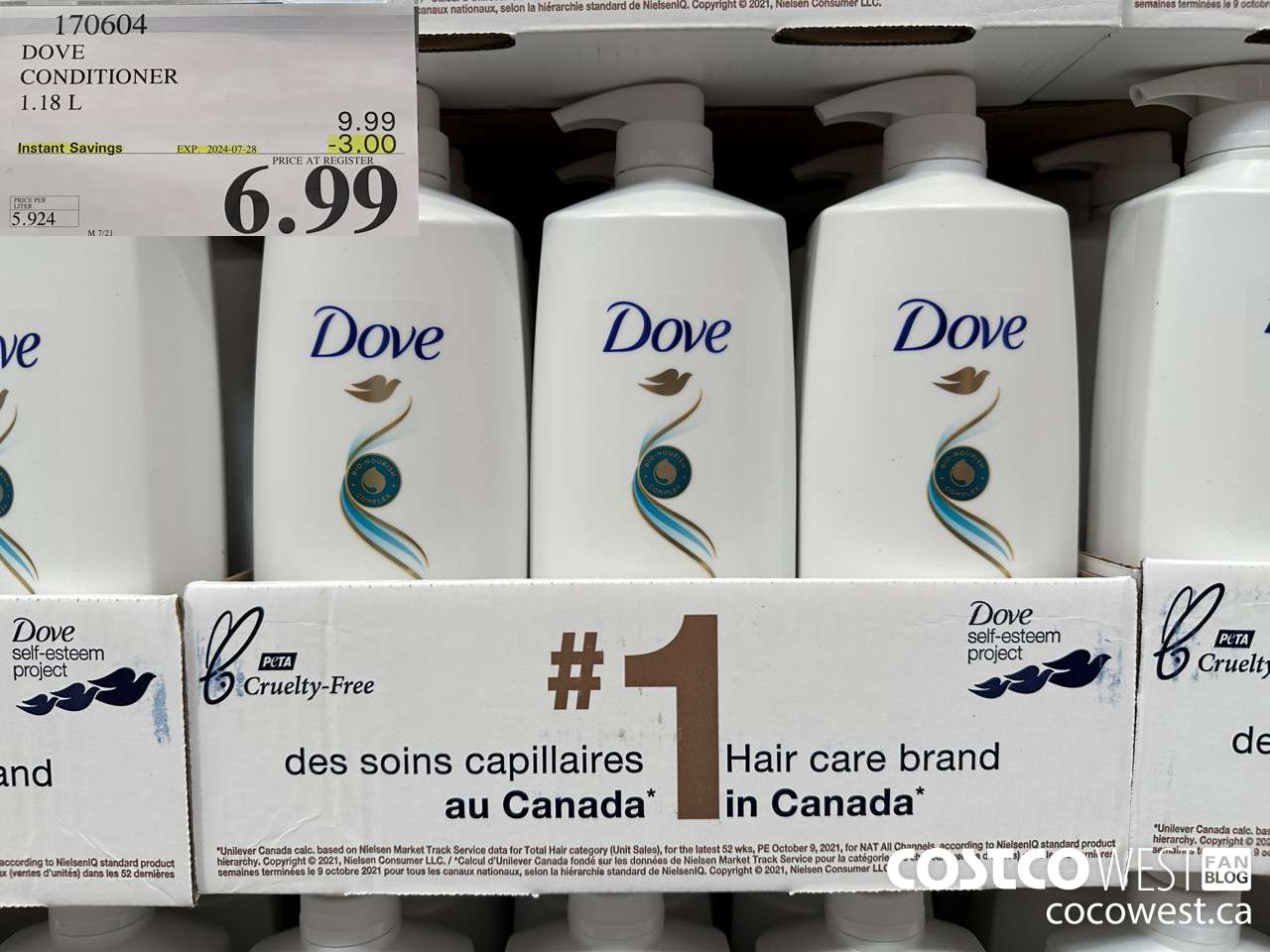170604 DOVE CONDITIONER 1.18 L ($3.00 INSTANT SAVINGS EXPIRES ON 2024-07-28) $6.99