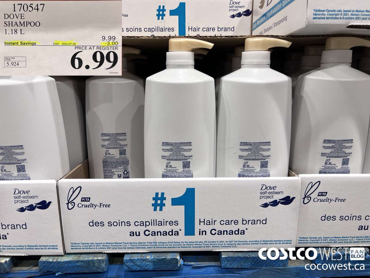 170547 DOVE SHAMPOO 1.18 L  ($3.00 INSTANT SAVINGS EXPIRES ON 2024-07-28) $6.99