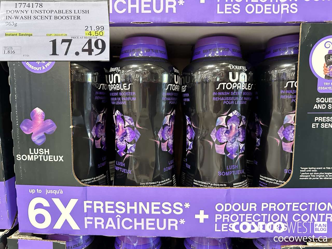 1774178 DOWNY UNSTOPABLES LUSH IN-WASH SCENT BOOSTER 963G ($4.50 INSTANT SAVINGS EXPIRES ON 2024-07-28) $17.49