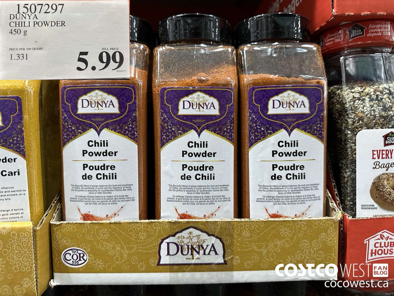 1507297 DUNYA CHILI POWDER 450G $5.99