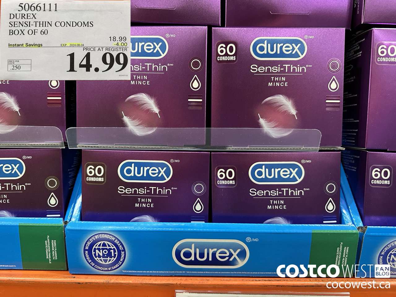 5066111 DUREX SENSI-THIN CONDOMS BOX OF 60 ($4.00 INSTANT SAVINGS EXPIRES ON 2024-08-04) $14.99