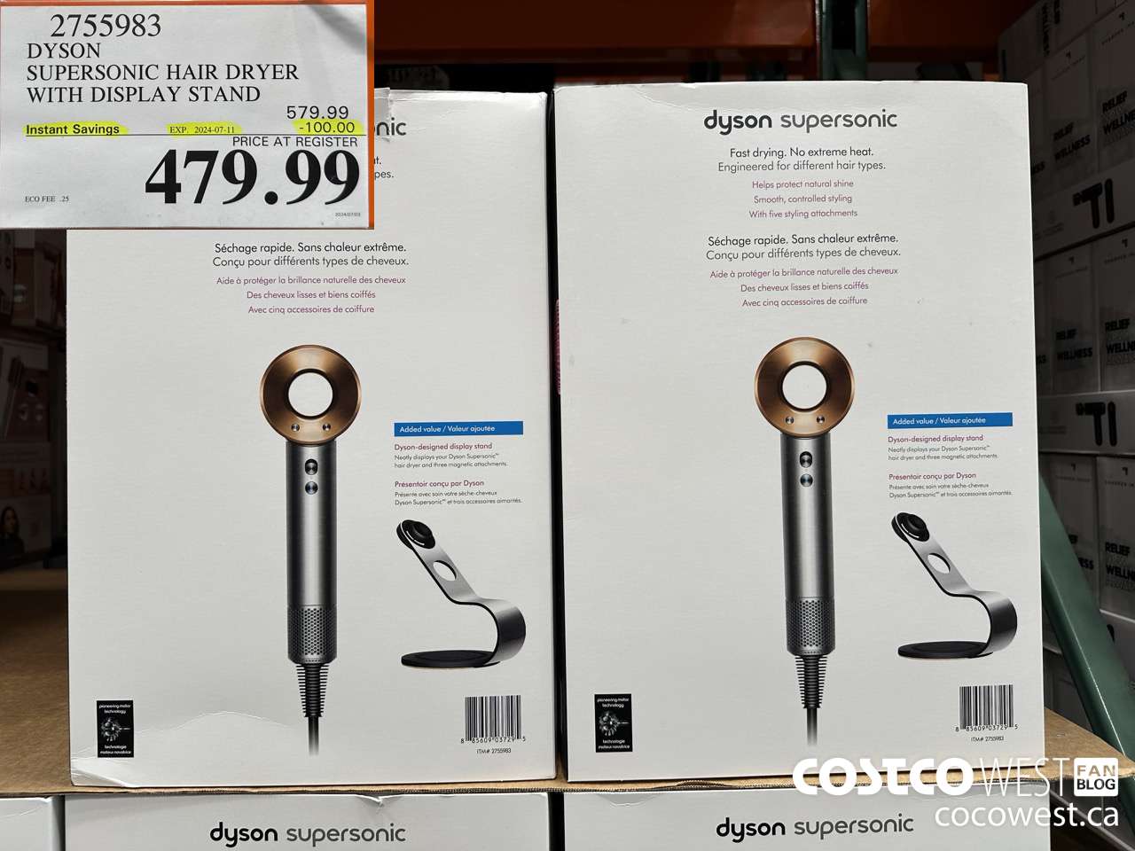 2755983 DYSON SUPERSONIC HAIR DRYER WITH DISPLAY STAND ($100.00 INSTANT SAVINGS EXPIRES ON 2024-07-11) $479.99