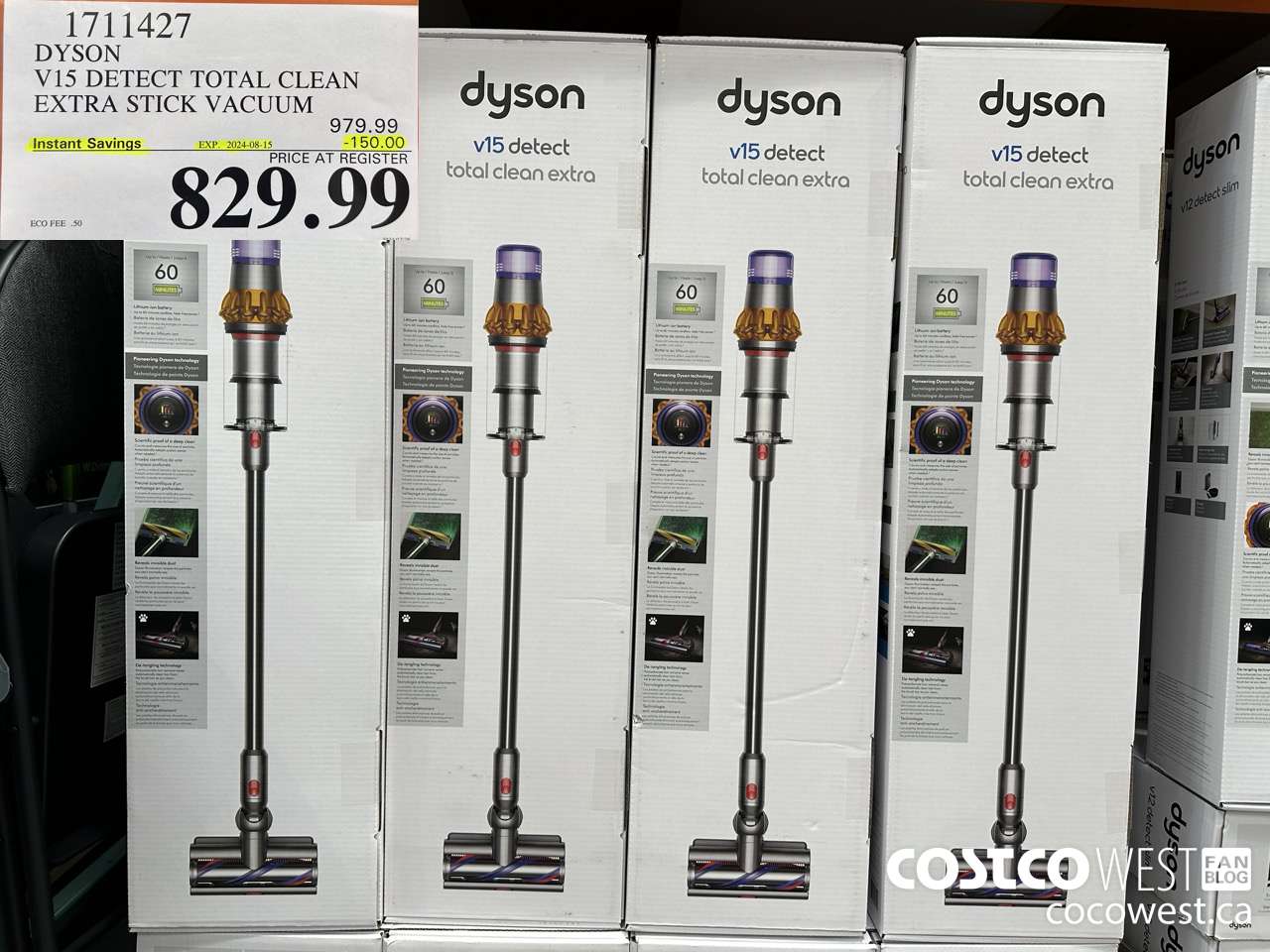 1711427 DYSON V15 DETECT TOTAL CLEAN EXTRA STICK VACUUM ($150.00 INSTANT SAVINGS EXPIRES ON 2024-08-15) $829.99