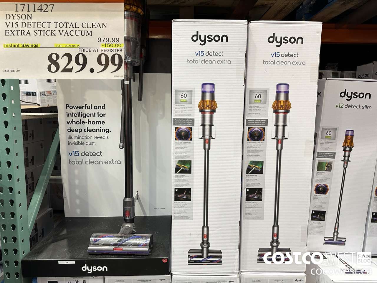 1711427 DYSON V15 DETECT TOTAL CLEAN EXTRA STICK VACUUM ($150.00 INSTANT SAVINGS EXPIRES ON 2024-08-15) $829.99