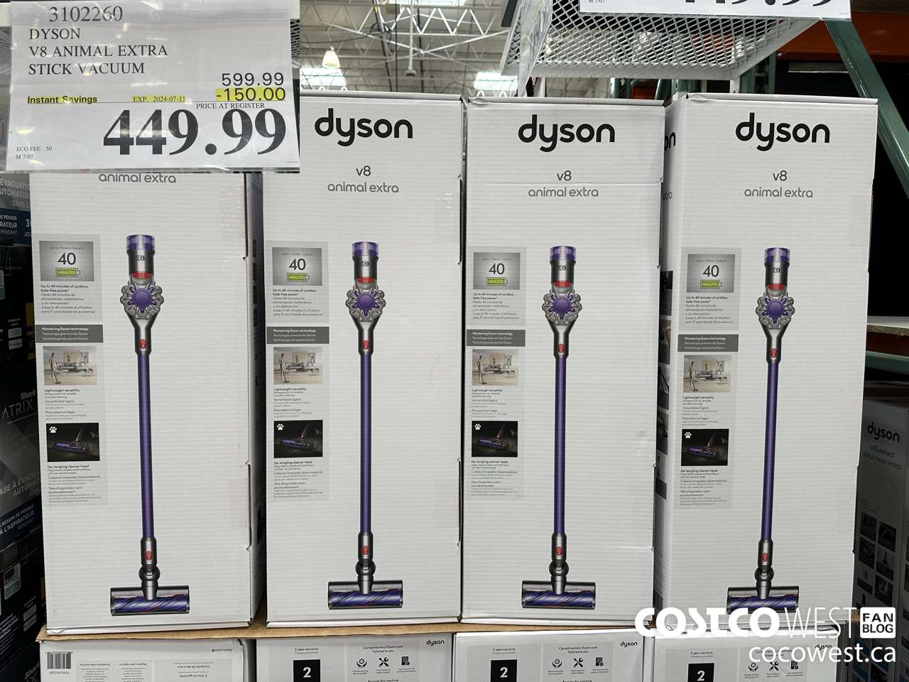 3102260 DYSON V8 ANIMAL EXTRA CORD-FREE VACUUM ($150.00 INSTANT SAVINGS EXPIRES ON 2024-07-11) $449.99