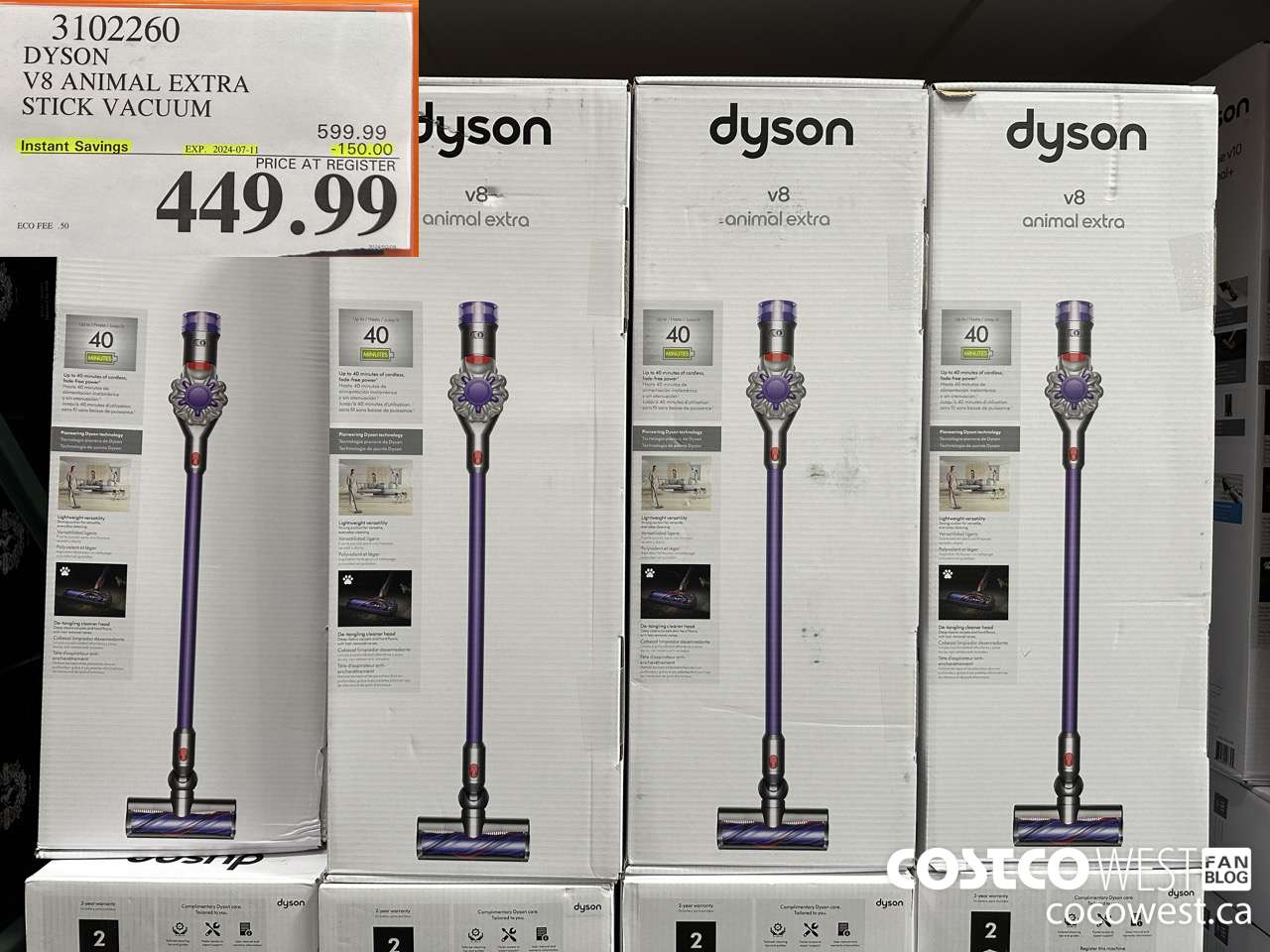 3102260 DYSON V8 ANIMAL EXTRA CORD-FREE VACUUM ($150.00 INSTANT SAVINGS EXPIRES ON 2024-07-11) $449.99