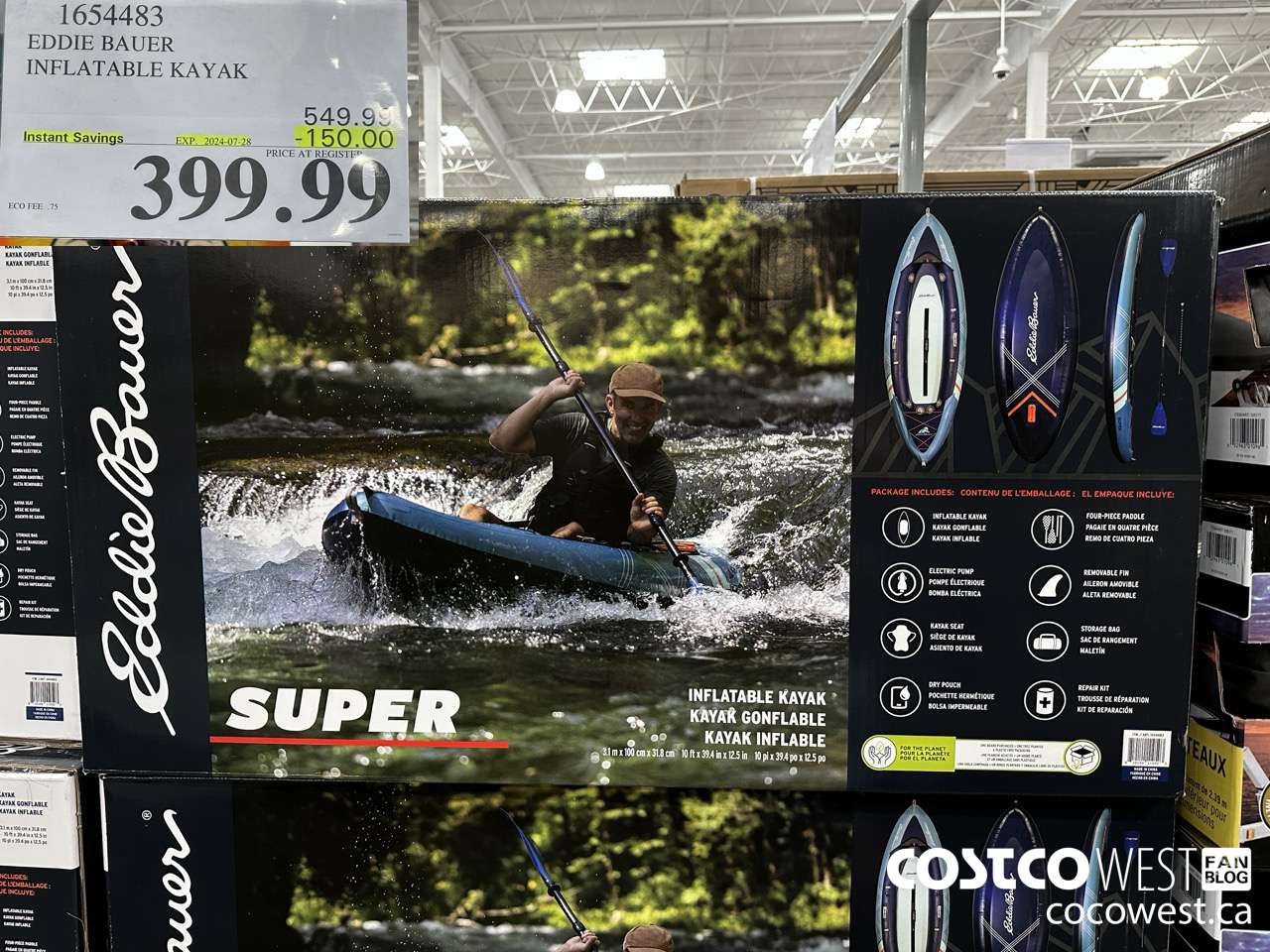 1654483 EDDIE BAUER INFLATABLE KAYAAK ($150.00 INSTANT SAVINGS EXPIRES ON 2024-07-28) $399.99