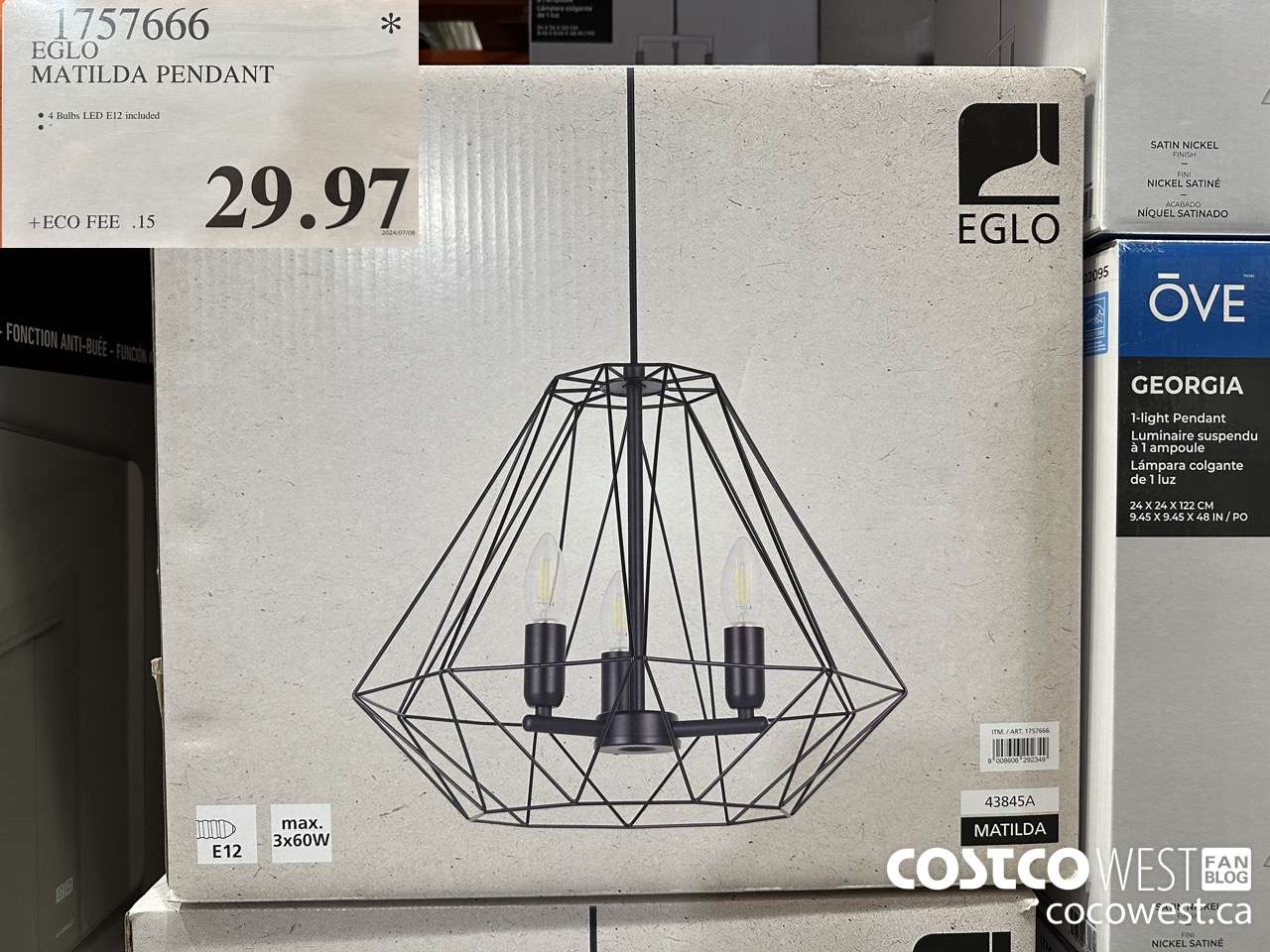 1757666 EGLO MATILDA PENDANT $29.97