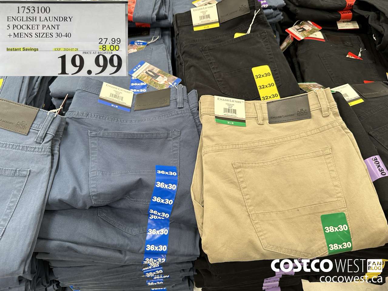 1754100 ENGLISH LAUNDRY 5 POCKET PANT MENS SIZES 30-40 ($8.00 INSTANT SAVINGS EXPIRES ON 2024-07-28) $19.99