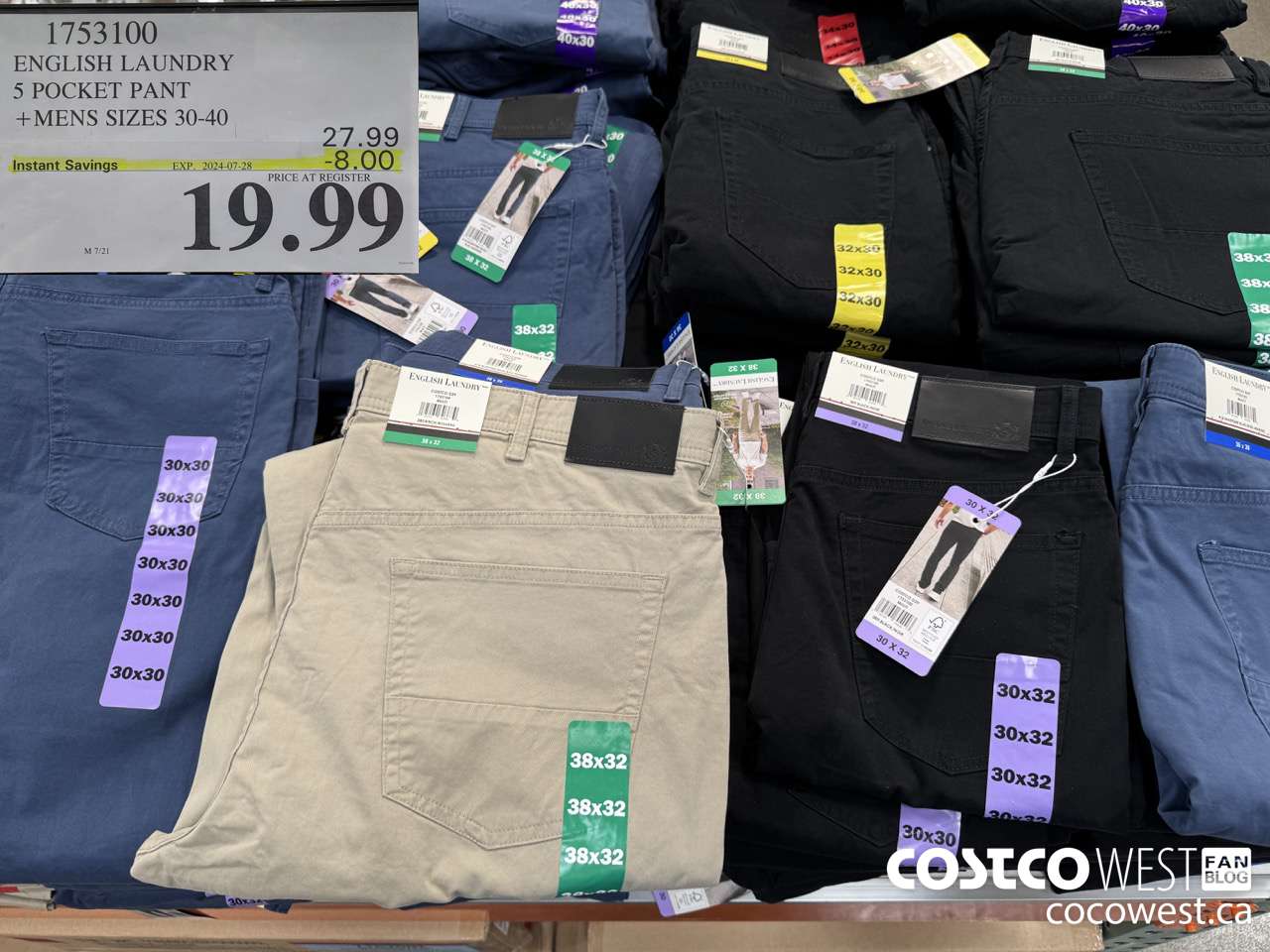 1753100 ENGLISH LAUNDRY 5 POCKET PANT MENS SIZES 30-40 ($8.00 INSTANT SAVINGS EXPIRES ON 2024-07-28) $19.99