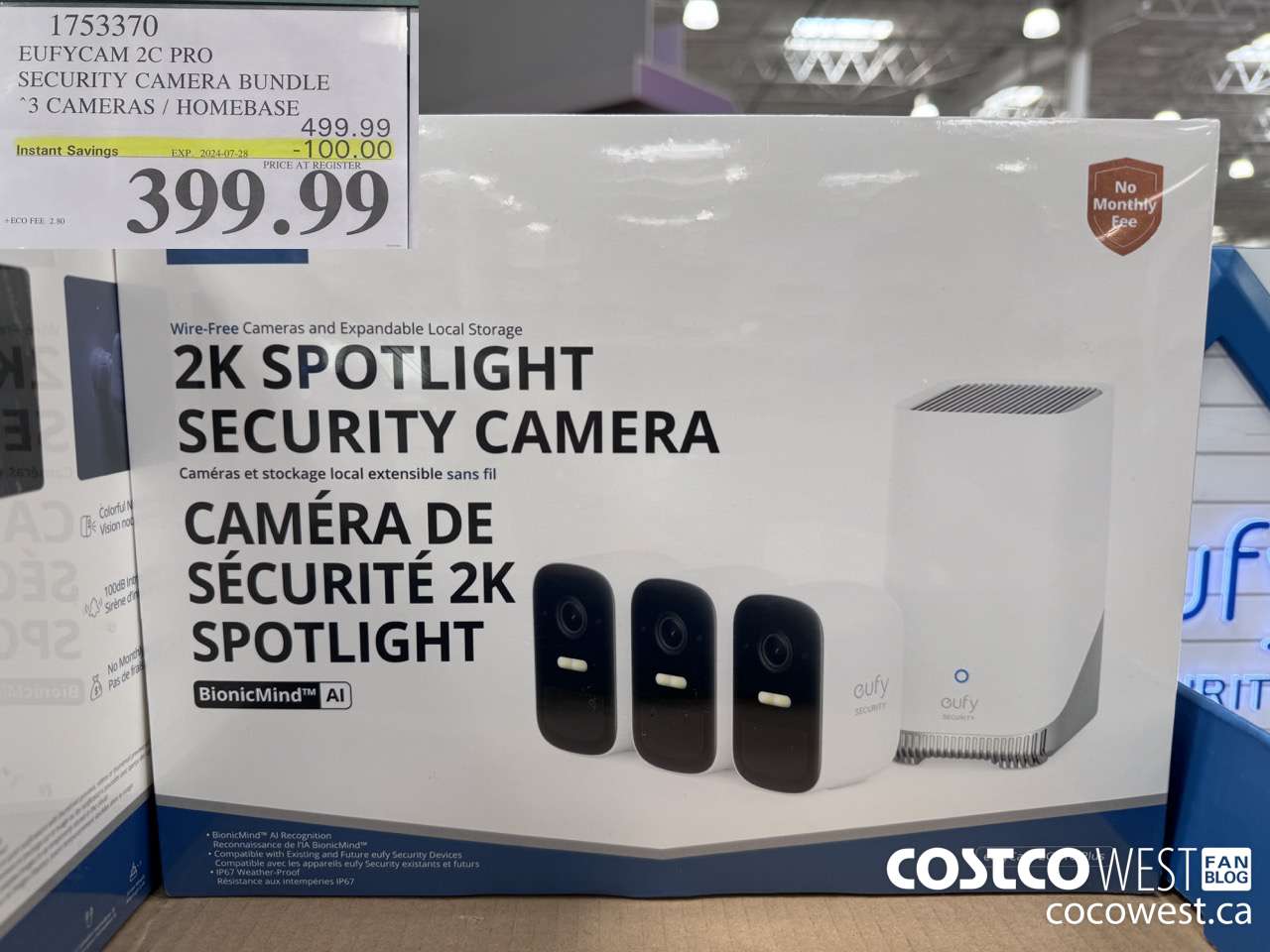 1753370 EUFYCAM 2C PRO SECURITY CAMERA BUNDLE 2 CAMERAS / HOMEBASE ($100.00 INSTANT SAVINGS EXPIRES ON 2024-07-28) $399.99