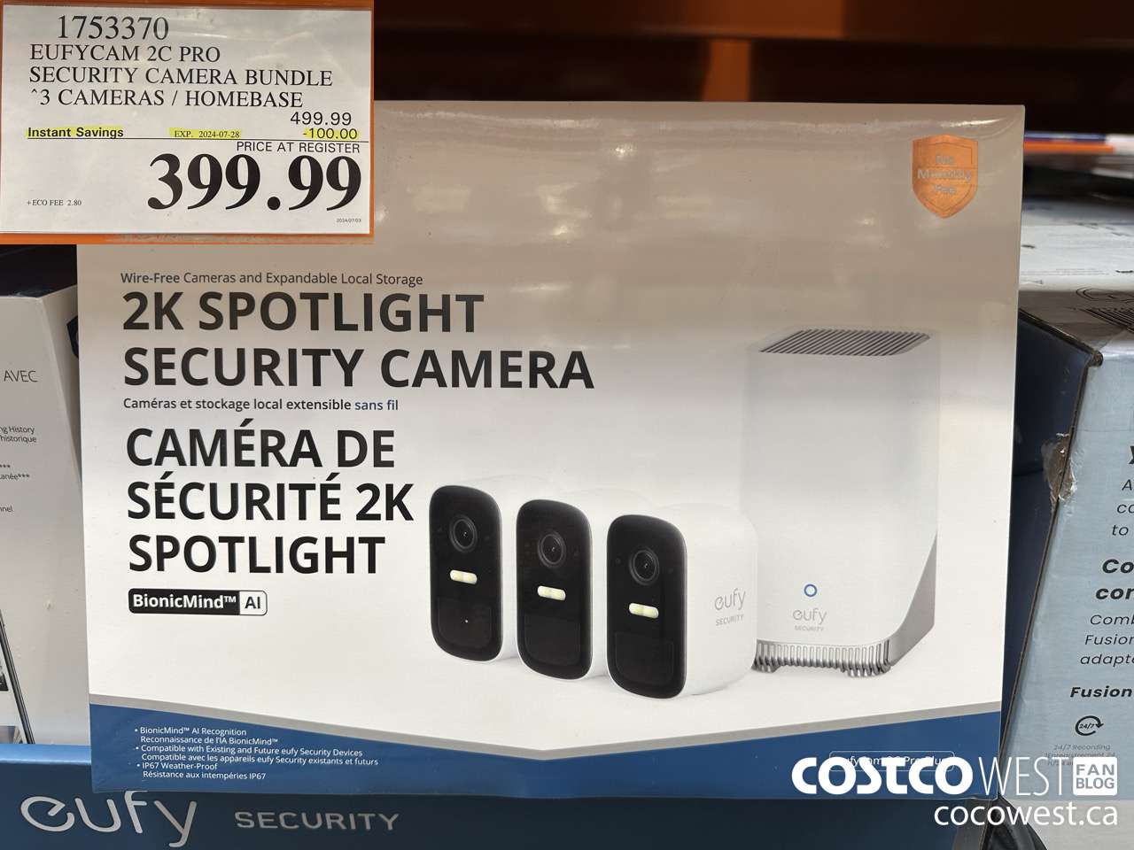 1753370 EUFYCAM 2C PRO SECURITY CAMERA BUNDLE 2 CAMERAS / HOMEBASE ($100.00 INSTANT SAVINGS EXPIRES ON 2024-07-28) $399.99