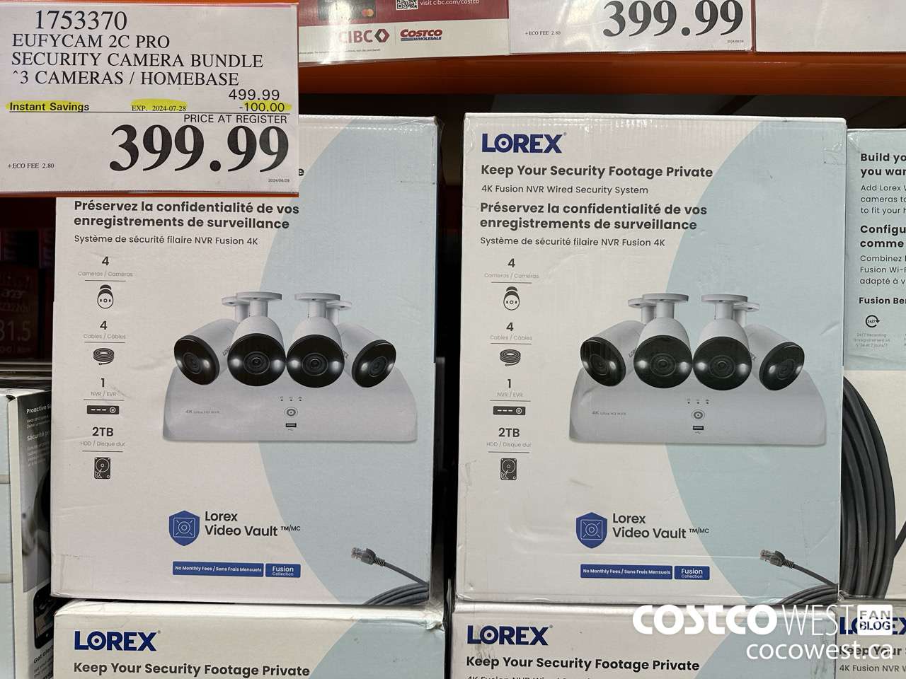 1753370 EUFYCAM 2C PRO SECURITY CAMERA BUNDLE 2 CAMERAS / HOMEBASE ($100.00 INSTANT SAVINGS EXPIRES ON 2024-08-01) $399.99