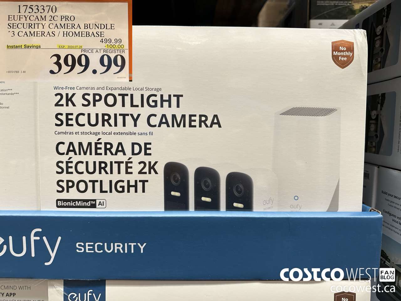 1753370 EUFYCAM 2C PRO SECURITY CAMERA BUNDLE 2 CAMERAS / HOMEBASE ($100.00 INSTANT SAVINGS EXPIRES ON 2024-07-28) $399.99