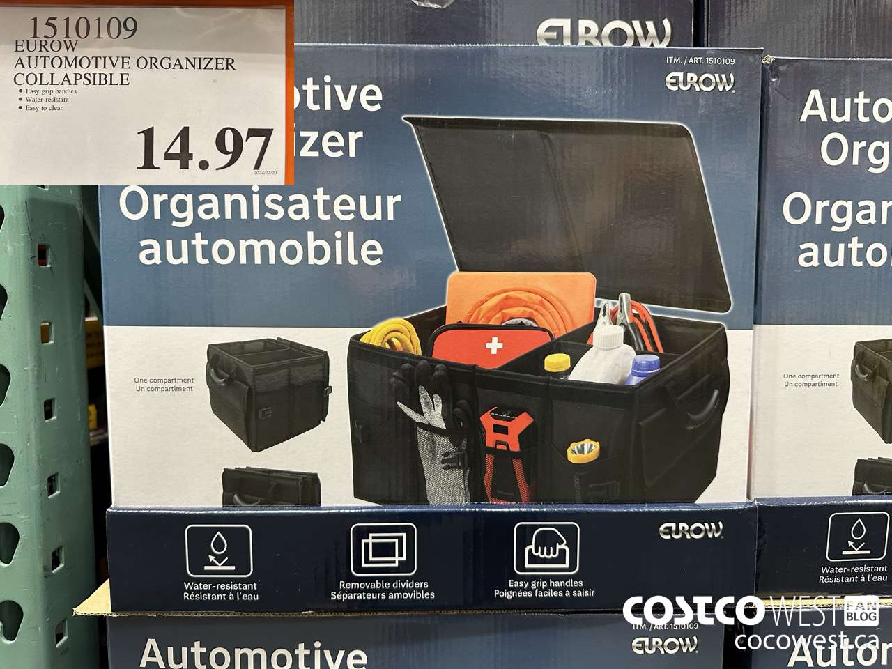 1510109 EUROW AUTOMOTIVE ORGANIZER COLLAPSIBLE $14.97